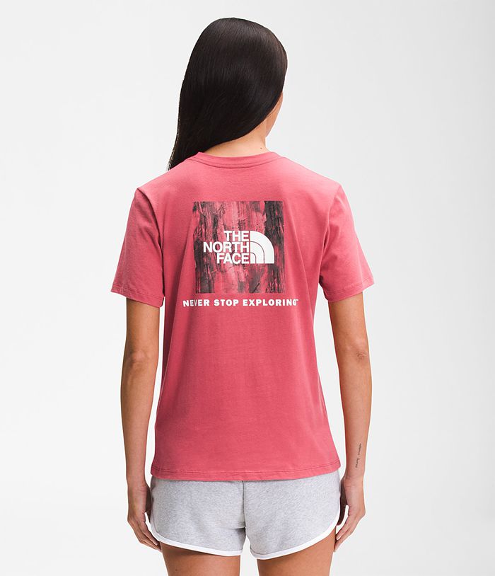 The North Face Short Sleeve Box NSE Womens T-Shirts Pink 857149-BHS
